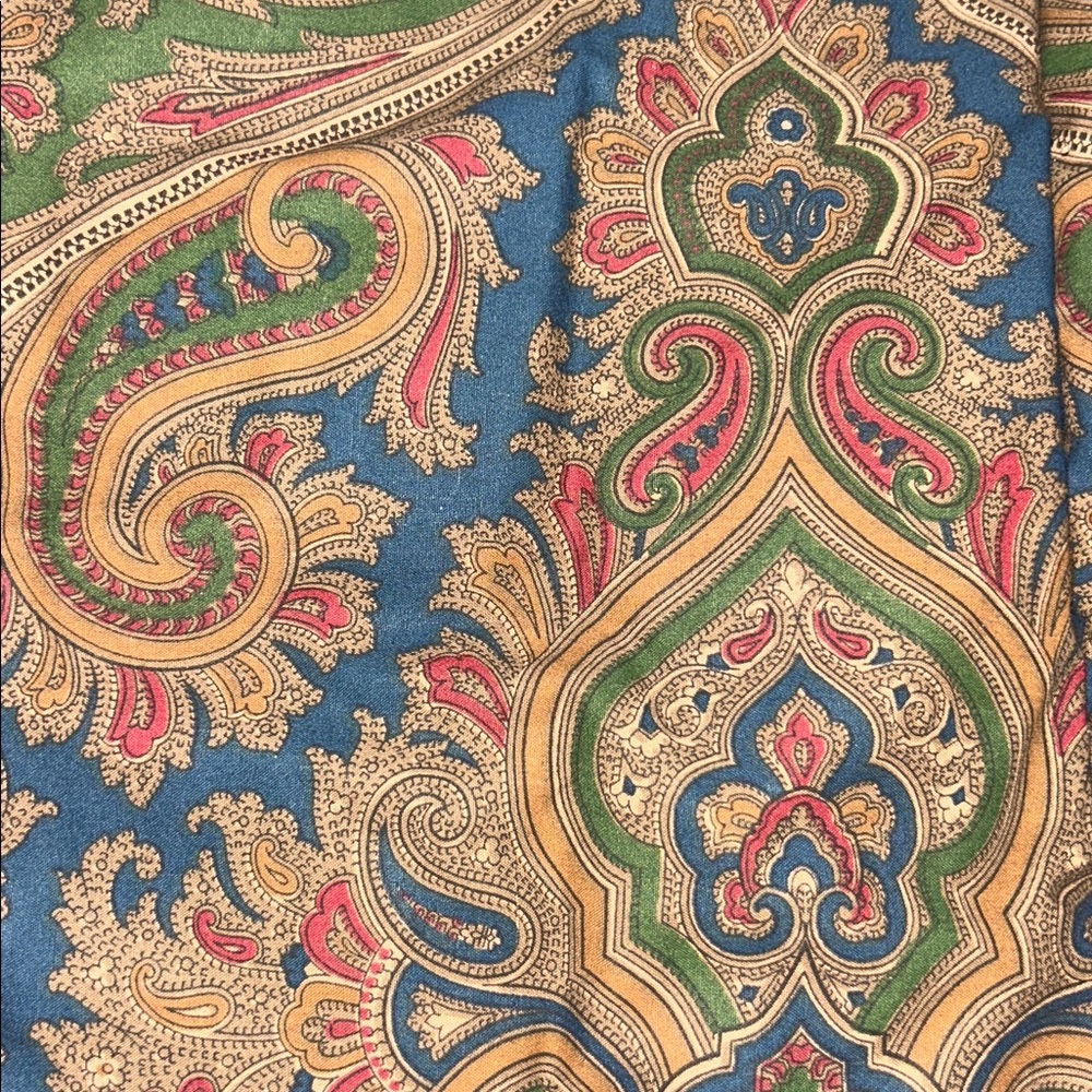 Ralph Lauren Brianna Paisley KING COMFORTER Brown BLUE RED GOLD Equestrian - Picture 3 of 5